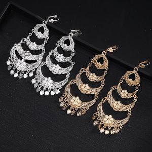 Dangle & Chandelier Algerian Earring Retro Hollow Heart Drop Earrings Wedding Gold Color Fashion Jewelry Flower EarringsDangle