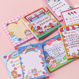 Sticky Notes Notepads Självstick Memo Pads Kanin Animal Party Dream Girl's Heart School Office Presenter Gullig Bear Stationery Shop 50 Sheet 3,13 tum Självhäftande