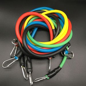 Weerstandsbanden 11 stks/set 125 cm yoga -oefening fitnessband rubber lus buis gym deur anker enkelbanden met zakkit set