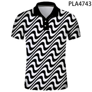 Herren Polos Bedruckte Männer Hemden Gestreiftes Karo Vertigo Cool Homme Mode Camisas Streetwear Casual Hombres Harajuku Kurzarm TopsMen's Me