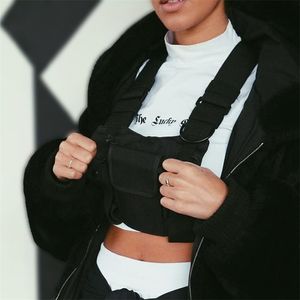Mode kula hiphop streetwear väst bröstväska för kvinnor funktionell västtaktiska väskor för män svarta bröst rigg väskor 233 220621