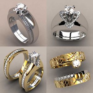 Luxus Zirkon Ring der Frauen einzigartiger Stil Kristallgold Ehering Engagement Engagement