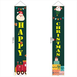 Decorações de Natal Banner de Cortina de Porta de Alpendre Banner de Justiça Ornamento Papai Noel Decoração ao ar livre
