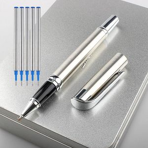 Gel Pens Classic Design Metal Roller Ballpoint Pen Luxury Business Men Writing Buy 1 Send Gift 5Pcs RefillGel