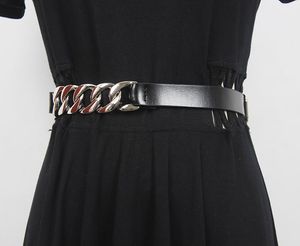 Cinture pista da donna in passerella nera vera pelle cumberbunds abito femminile corsetti decorazioni in cintura larga cintura r570
