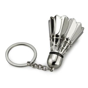 Keychains Creative Metal Metal Badminton Chain Simulação 3D Gymnasium Sports Sports Charm Chains para mulheres e homens