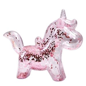 Creative Unicorn Piggy Bank Money Boxes Coin Saving Box Cute Transparent med paljetter Souvenir Födelsedagspresent för barn barn 201125