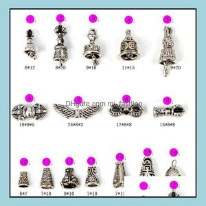 Charms Biżuterię Odkrycia elementy Tybetańska sier Diy Fit Bransoletka Vajra Pestle Buddyjskie Pismo Bell Jewelrt Findi Dh2u4