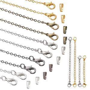 Ketten ca. 79 Stück/Box Messing-Kabel-Halskette mit Schnappbügeln, Kettenverlängerung, DIY-Schmuckherstellung, Armband, Halskette, Ketten