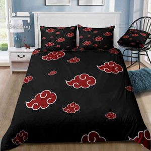 Hot Red Cloud Luxury Bedding Conjunto de edredon com a cama de fronhas gêmea rainha cheia rei