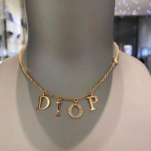 Design Letter diamond Pendant Necklace Brandjewelry8 Gold necklaces Jewelry designers layered necklaces for women