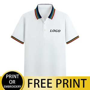 Cust Exquisite Color Striped Lapel Polo Shirt 10 Färger High End Office Uniforms för män och kvinnor kan anpassas utskrift PI 220712