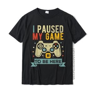 Сумасшедшие Рубашки оптовых-Я остановил свою игру чтобы быть здесь смешной видеоигры юмором шутка подарок хлопковая мужская футболка сумасшедшая милая футболка