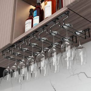 Wall Mount Wine Glass Holder Goblet Hanging Rack Stemware Storage Organizer Home Kitchen Bar Accessories 220509