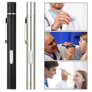 Portable Mini LED Medical Flashlight Pen Dual Light Source Stainless Steel USB Built Rechargeable Flash Light Gift Supplies