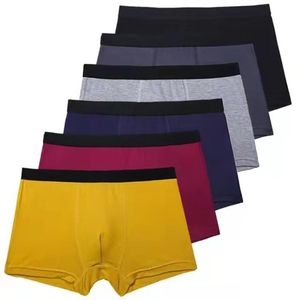 Underpants 6pcs/fibra de bambu masculina masculina Panties confortáveis ​​e respiráveis ​​de calça de cor de cor sólida de cor sólida