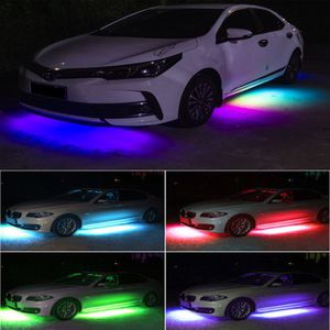 4x Car RGB LED Light Underglow Underbody Waterproof Chassis Flexible Strip Multicolor Decorative Atmosphere Exterior Lamp