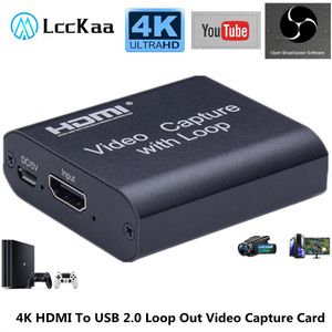 Wholesale video recorder for pc resale online - LccKaa K HDMI To USB Loop Out Video Capture Card Recording Box for PC Game Live Streaming Video Recorder PS4 Camerafree de