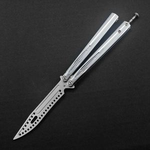 4 Style Convenient Mirror Light Surface Practice Butterfly Folding Training Knife Outdoor Game Without A Blade 420 Blades 366