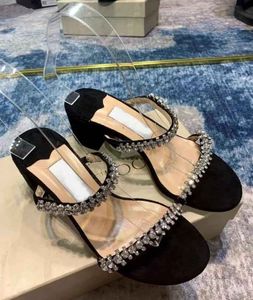Perfect Summer Bing Sandals Black White Nude Suede Leather Strass Strapy High Heels Women Sexy Sandalias Lady Comfort Walking Shoes