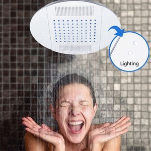 Vagsure 1 Stück 25 cm 12 V LED-Licht Regenfall Decke Überkopf Dach Wassersparduschkopf Auslauf Duschkabine Zimmerzubehör 200925