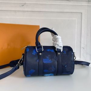 Akvarellkudde påse kvinnor handväska totes crossbody väskor klassisk bokstav gammal blomma tie-dye färg justerbar axel rem topp 07