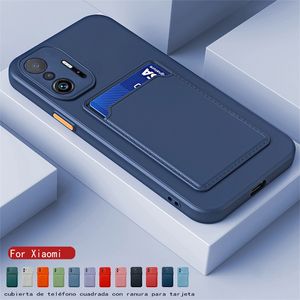 Xiaomi mi 10t 11t Pro Mi 11 Lite 10s Redmi Not 11 10 5g 9 Poco m3 x3 k40 Yumuşak Silikon Arka Kapak için Kart Tutucu Cüzdan Kılıfları