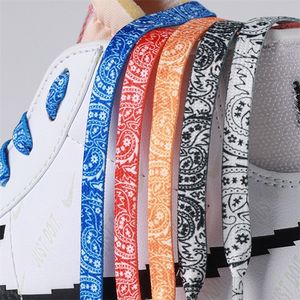 Flores de caju de alta qualidade Shoelaces 100120140cm homens homens vermelhos pretos azuis pintados de esportes de esportes de basquete casual cadarços 220713