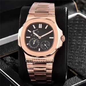 Cai Jiamin - Zegarek Męski Mechaniczny zegarek Rose Gold zegarek ze stali nierdzewnej 2813 Ruch mechaniczny 40 mm Black Dial Watch