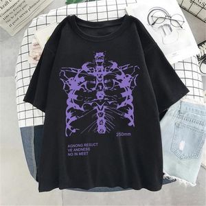 Women's T-Shirt Funny Oversized Female Dark Skull Bones Heart And Lung Print Short Sleeve Streetwear Harajuku Summer Top Woman ClothesWomen'