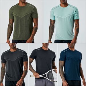 LL-A19 Yoga Outfit Mens Gym Clothing Summer Exercise & Fitness Wear Sportwear Train Running Loose Short Sleeve Train Shirts Outdoor Tops