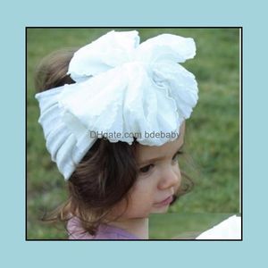 Cute Big Bow Hairband Baby Girls Toddler Kids Koronki Elastyczna Opaska Pałąk Wiązany Turban Head Wraps Bow Knot Akcesoria Do Włosów Drop Dostawa B