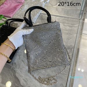 Mini rhinestone elmas çantalar tasarımcı çanta kadın parlak boncuk tote çanta lüks çanta çapraz gövdesi moda boncuk çantası 2022 yeni en iyi kalite