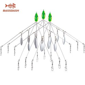 Bassdash 3pcslot Alabama Rig Head Swimming Bait Umbrella Fishing Fishing Rig Rig do grupo de pesca de robalo