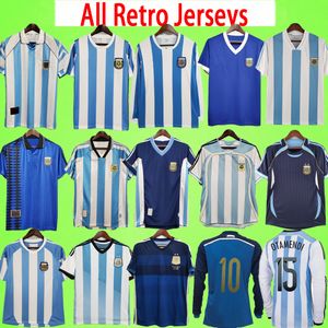 1996 Futbol Forması toptan satış-Maradona Arjantin Retro Futbol Formaları Vintage Futbol Gömlekleri Camiseta de futbol üniforma maillot