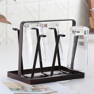 6 Hooks Cup Holder Kitchen Bar Mug Tree Dishes Dry Rack Coffee Cup Hanger Storage Stand Dish Plate Bowl Cup Pot Lid Shelf Rack T200506