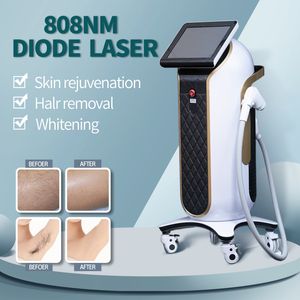 808nm ett/dubbelt handtag 1200W 1800W Diod Laser Hair Removal Machine Ice Titanium för salong