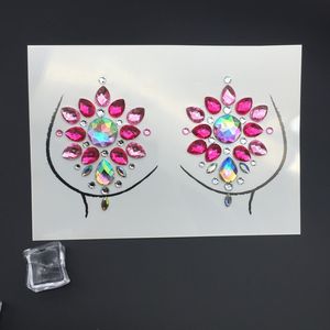 3D Kristal Glitter Jewels Dövme Sticker Kadın Moda Göğüs Gövde Taşlar Çingene Festivali Süsleme Parti Makyaj Güzellik Çıkartmalar