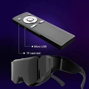 óculos de vídeo de vídeo Android montados na cabeça HDMI suporta 256 GB de controlador inteligente Download de aplicativos de mirração smart wear weeglasses