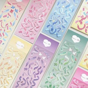 Gift Wrap Scrapbooking Idol Card Happy Planning Kawaii Korean Stationery Decorative Stickers Creative Cute Princess Ribbon Laser StickerGift