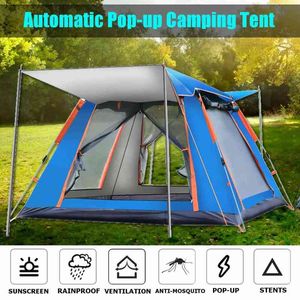 6-7 personer hela automatiska campingtält vindtät vattentät automatisk pops-up tältfamilj utomhus Instant Setup Tent 4 Säsong H220419