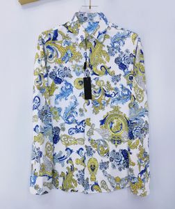 Мужские дизайнерские рубашки бренд одежда мужская рукава с длинным рукавом рубашка хип -хоп высококачественный ватный топы 11287
