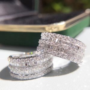 Solitaire Ring Solid 18K White Gold 1.0ct Diamond Half Enternity Full Ring FG Color for Women