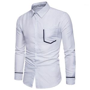 Tops Men's 2022 Verão Estilo Casual Camisa Dos Homens Speckle Padrão Impressão de Algodão Vestido de Manga Longa Roupas Ásia Grande Camisas
