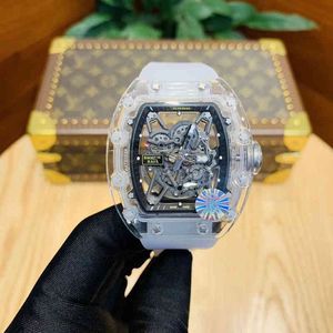 UXURY 시계 날짜 럭셔리 남성 역학적 인 Watch Richa Milles RM35-02 유리 투명 시리즈 조류 및 트렌치 가스 탑