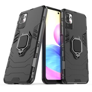 Fodral för Xiaomi RedMi Not 10 10S 4G 5G Shock Fast Armor TPU Bumpers för RedMi Note 10 Pro Max Magnetic Ring Support Back Cover