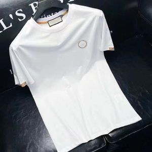 2022 verão novas camisetas masculinas simples finas brancas gola redonda meia manga designer masculina slim broca quente metragem asiática M-XXXXL