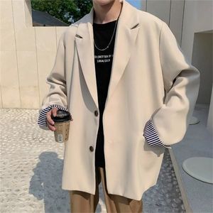 Godlikeu Blazers Men Casual British Trendy Loose Korean Suit Tops Manlig Vintage Jacket Streetwear 220816