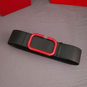 Cintura da donna di lusso Cintura larga Cinture di design con fibbia rossa per le donne Cintura di moda di marca Cintura donna Ceinture 7.0 cm 2204012D