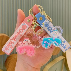 Ny Quicksand Jade Dog Toy Keychain Floating Bottle Ornaments Car Keychain Women's Bag Pendant Key Ring Smyckespresent